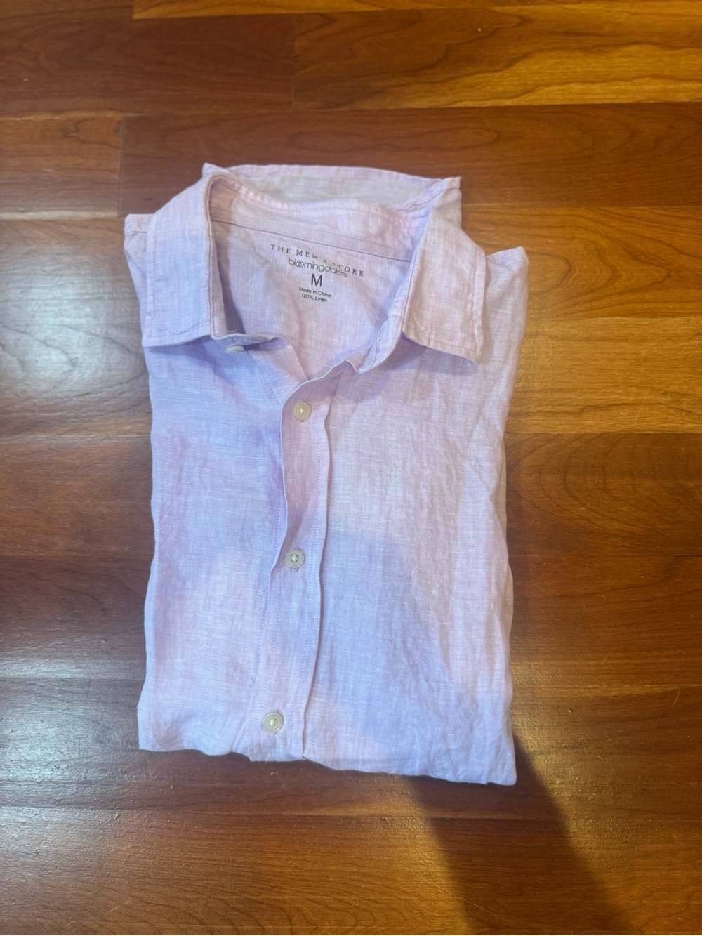 Men's Linen Long Sleeve Button-Up Shirt - Light Lavender - The Men's Store